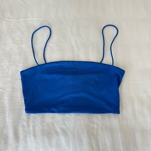 Blue Spaghetti Strap Crop Top Size S